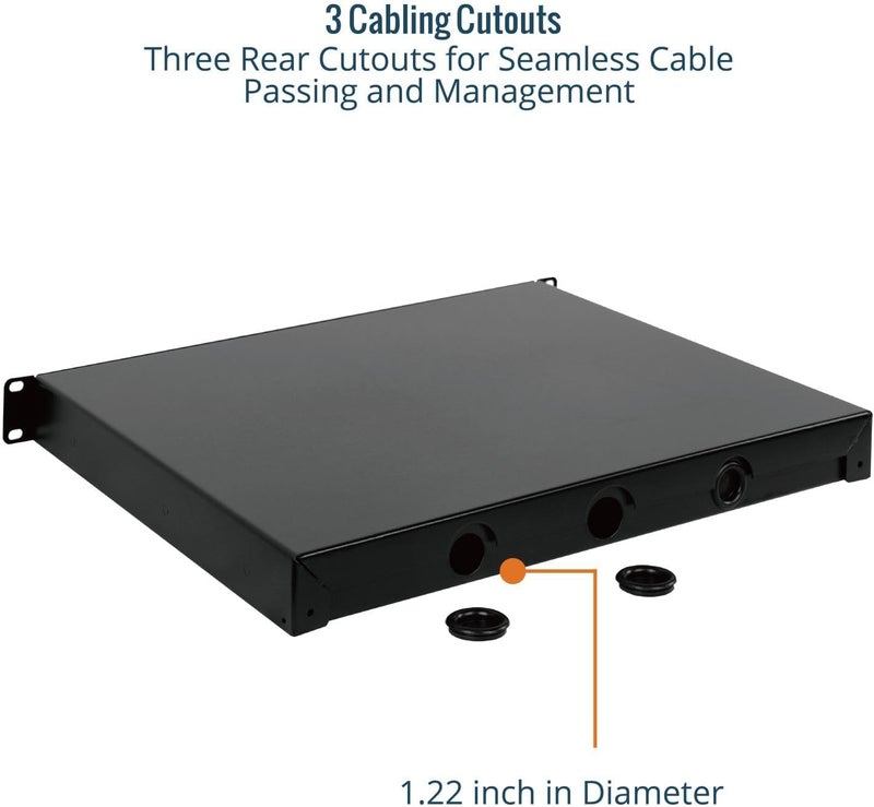 Tecmojo 1U Rack Drawer,Rack Mount Drawer for 19in Network Equipment/Server/AV Rack or Cabinet Enclosure,Sliding and Lockable Server Rack Drawer - Load-Bearing 22lb (10kg),with Cable Management Holes - Image 5